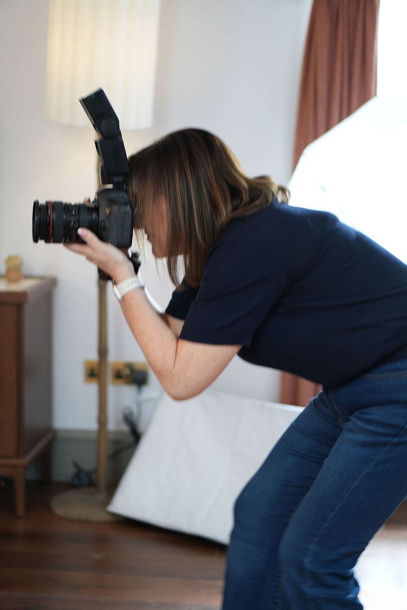 Jacqui photographing a client during a content day